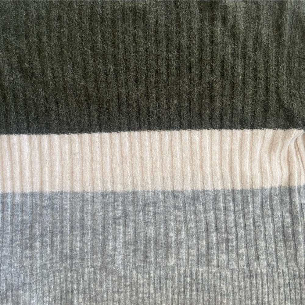 Striped Alpaca-Blend Rib Knit Sweater Medium Boxy Cozy EUC - Picture 10 of 10